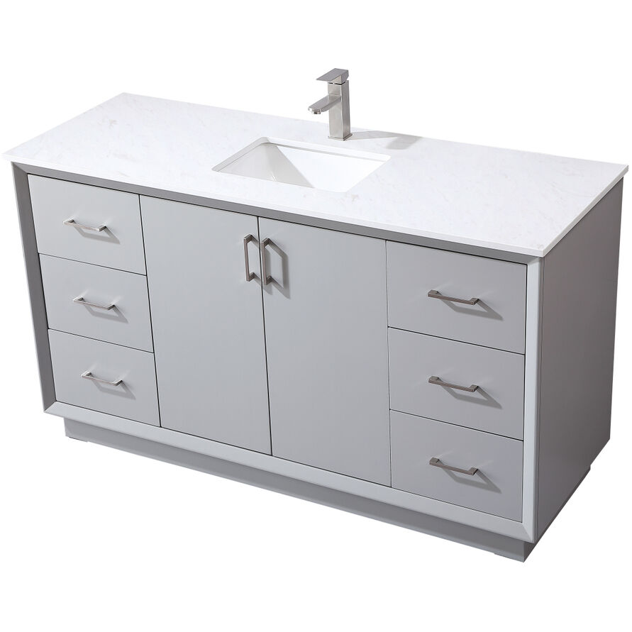 Hayes 60 X 22 X 35 inch Grey Vanity Sink Set