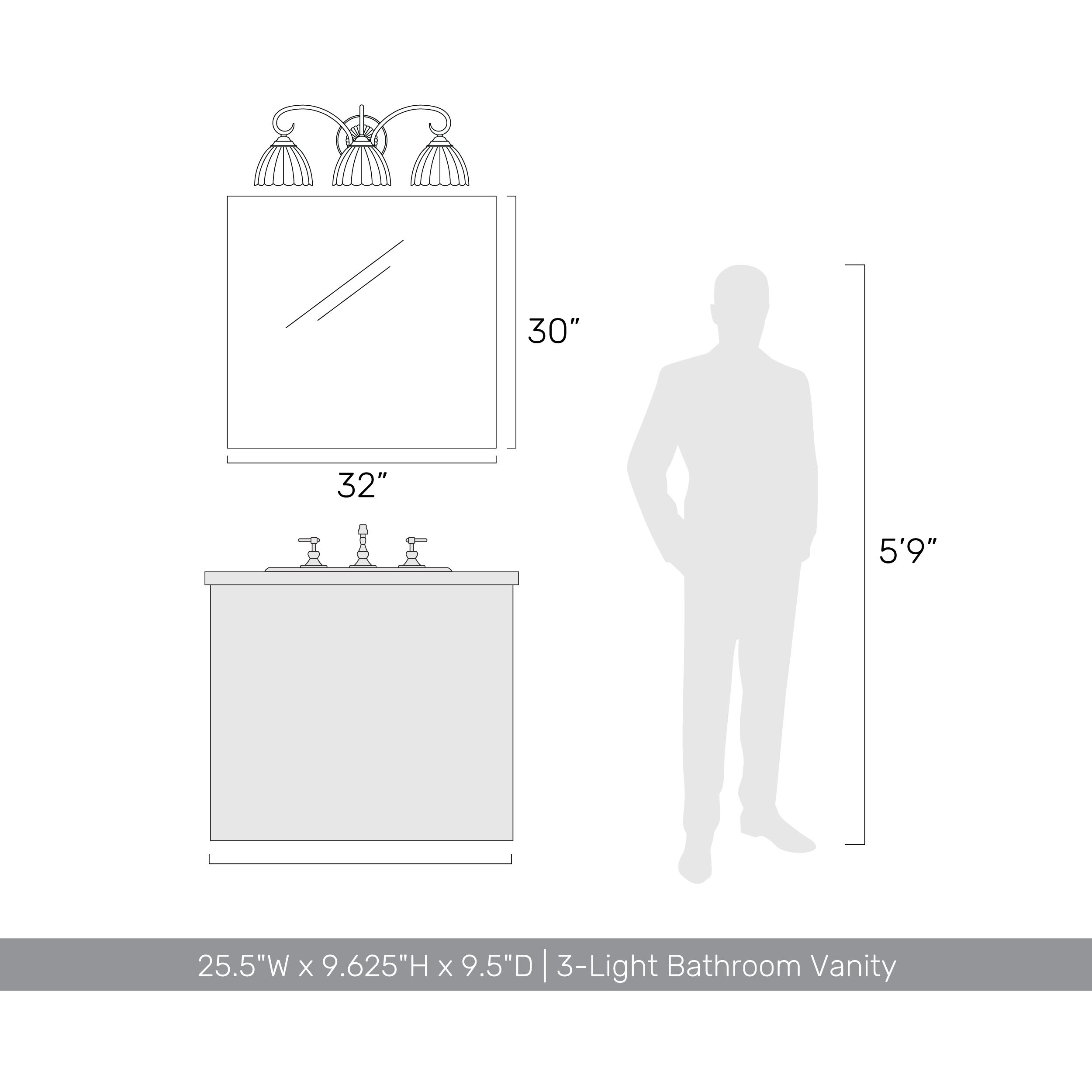 Audra Vanity Wall Light in Chrome