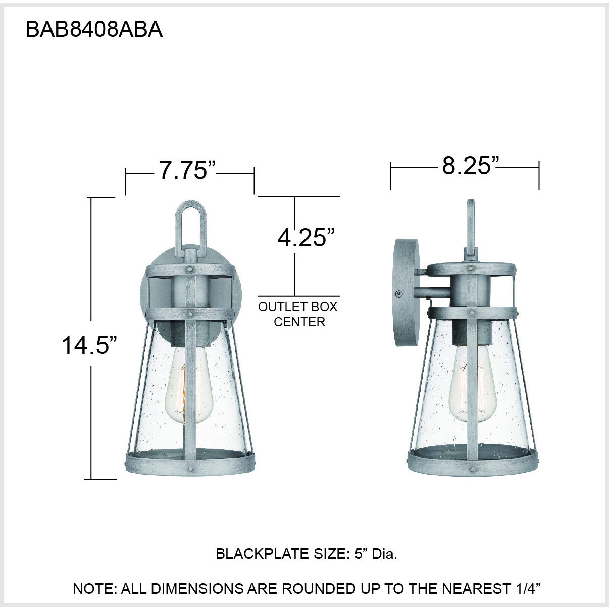 Barber 1 Light 15 inch Antique Brushed Aluminum Outdoor Wall Lantern