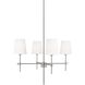 TOB by Thomas O'Brien Baker 4 Light 26 inch Brushed Nickel Chandelier Ceiling Light