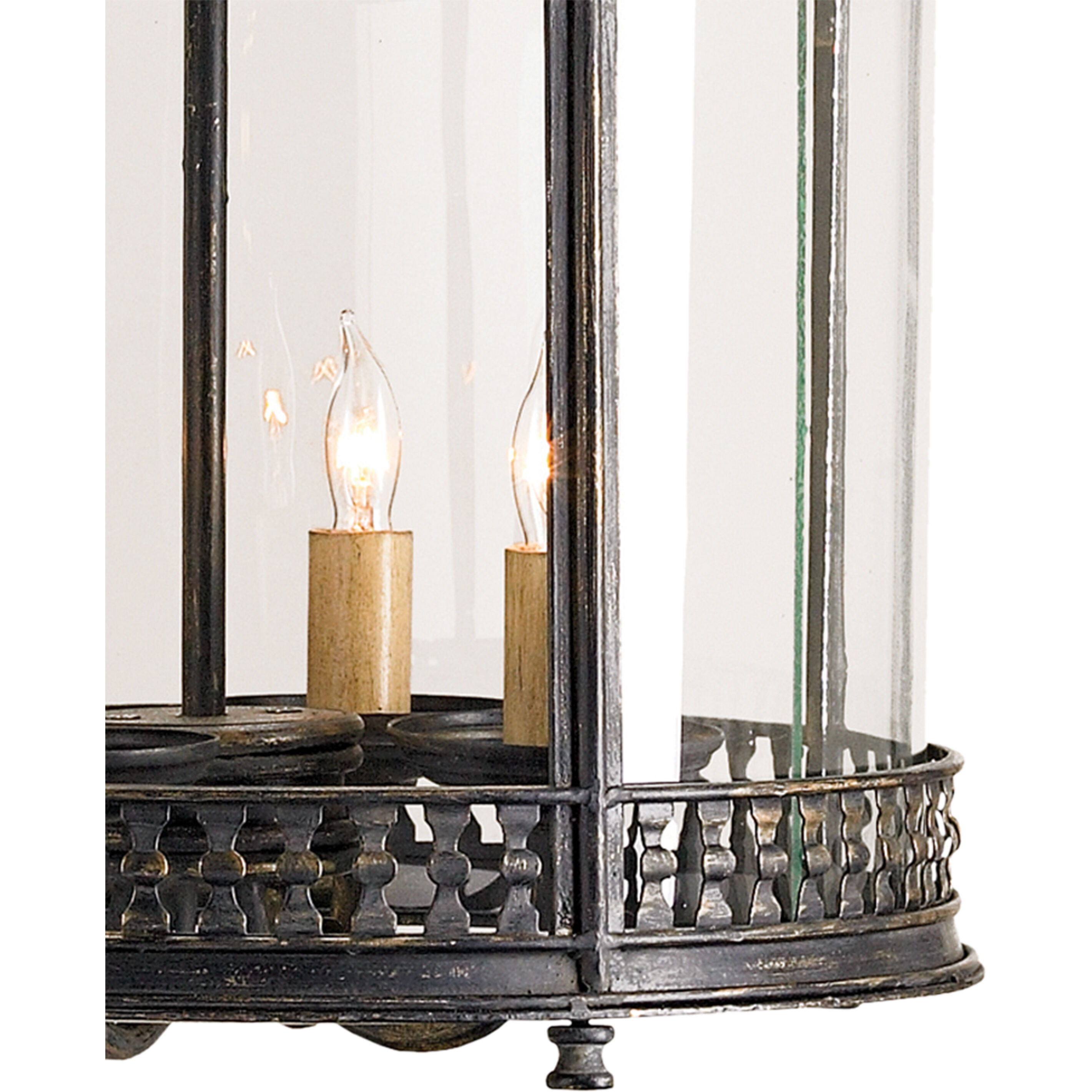 Grayson 4 Light 14 inch French Black Ceiling Lantern Ceiling Light, Small, Semi-Flush Convertible, Lillian August Collection
