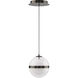 Cyllindra LED 6 inch Black Chrome Pendant Ceiling Light in 4000K, Black/Chrome, dweLED