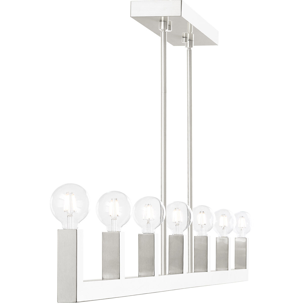 Solna 7 Light 70 inch Brushed Nickel Linear Chandelier Ceiling Light