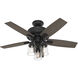 Bennett 44 inch Matte Black with Grey Walnut/Burnt Walnut Blades Ceiling Fan