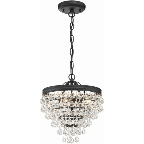 Calypso 3 Light 13 inch Matte Black Mini Chandelier Ceiling Light
