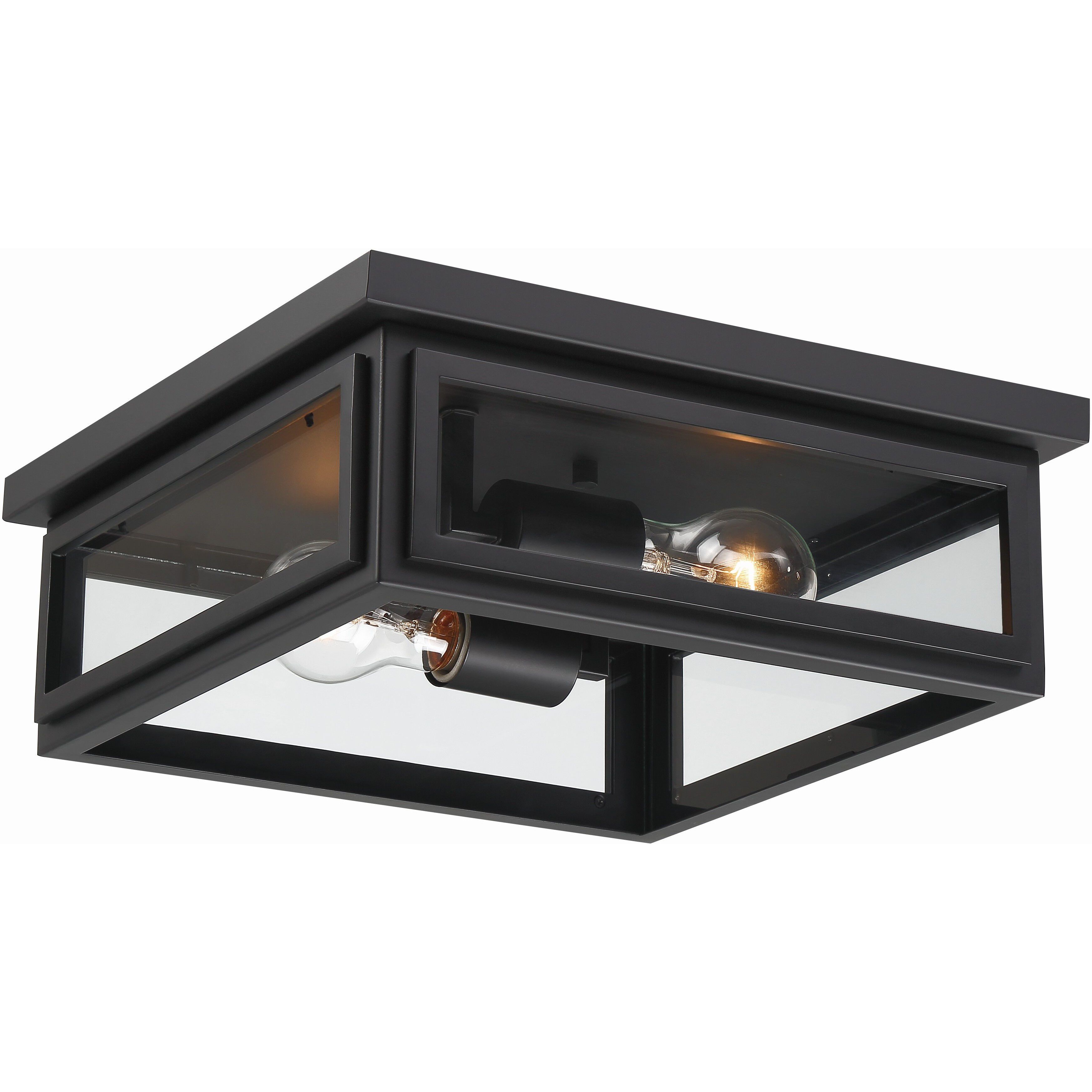 Byron 2 Light 5 inch Matte Black Outdoor Flush