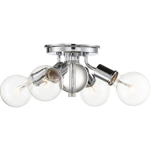 Bounce 4 Light 14.75 inch Polished Nickel Flush Mount Ceiling Light