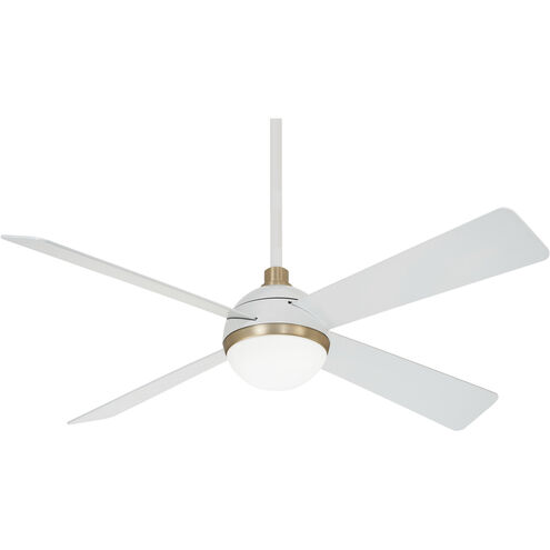 Orb 54 inch Flat White Ceiling Fan in Flat White/Soft Brass