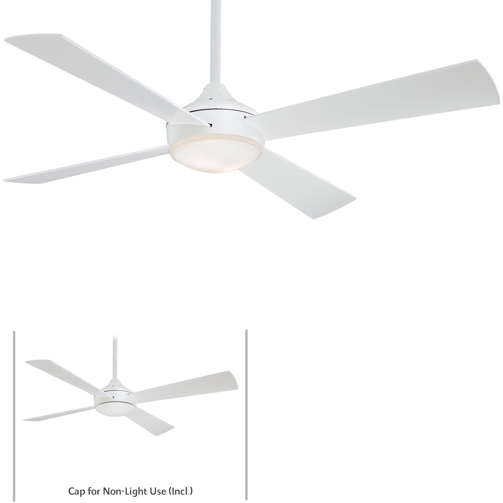 Aluma 52 inch Flat White Ceiling Fan