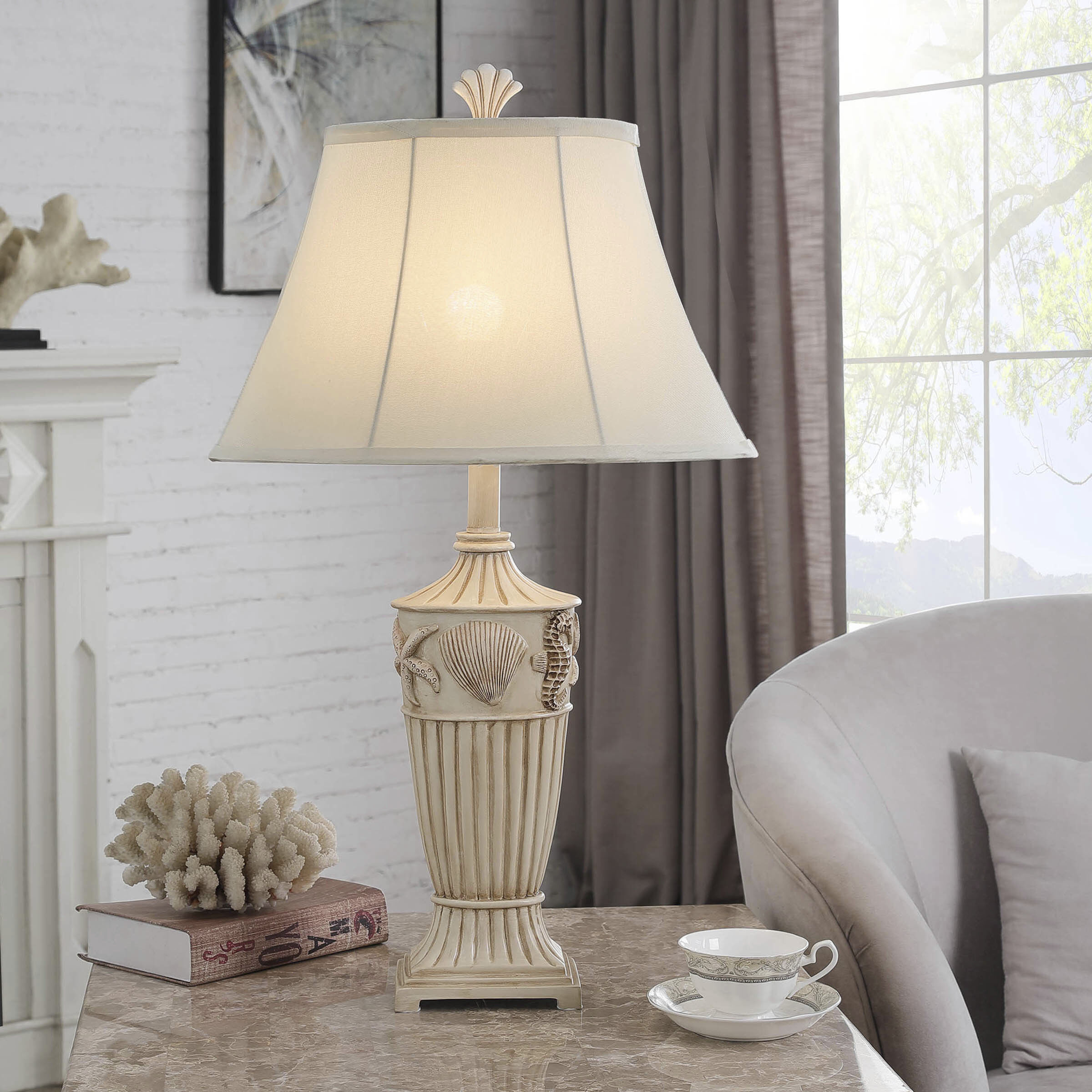 Signature 3 inch 100 watt Cream Table Lamp Portable Light