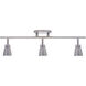 Solo 3 Light 120 Brushed Nickel Fixed Rail Ceiling Light, WAC Limited
