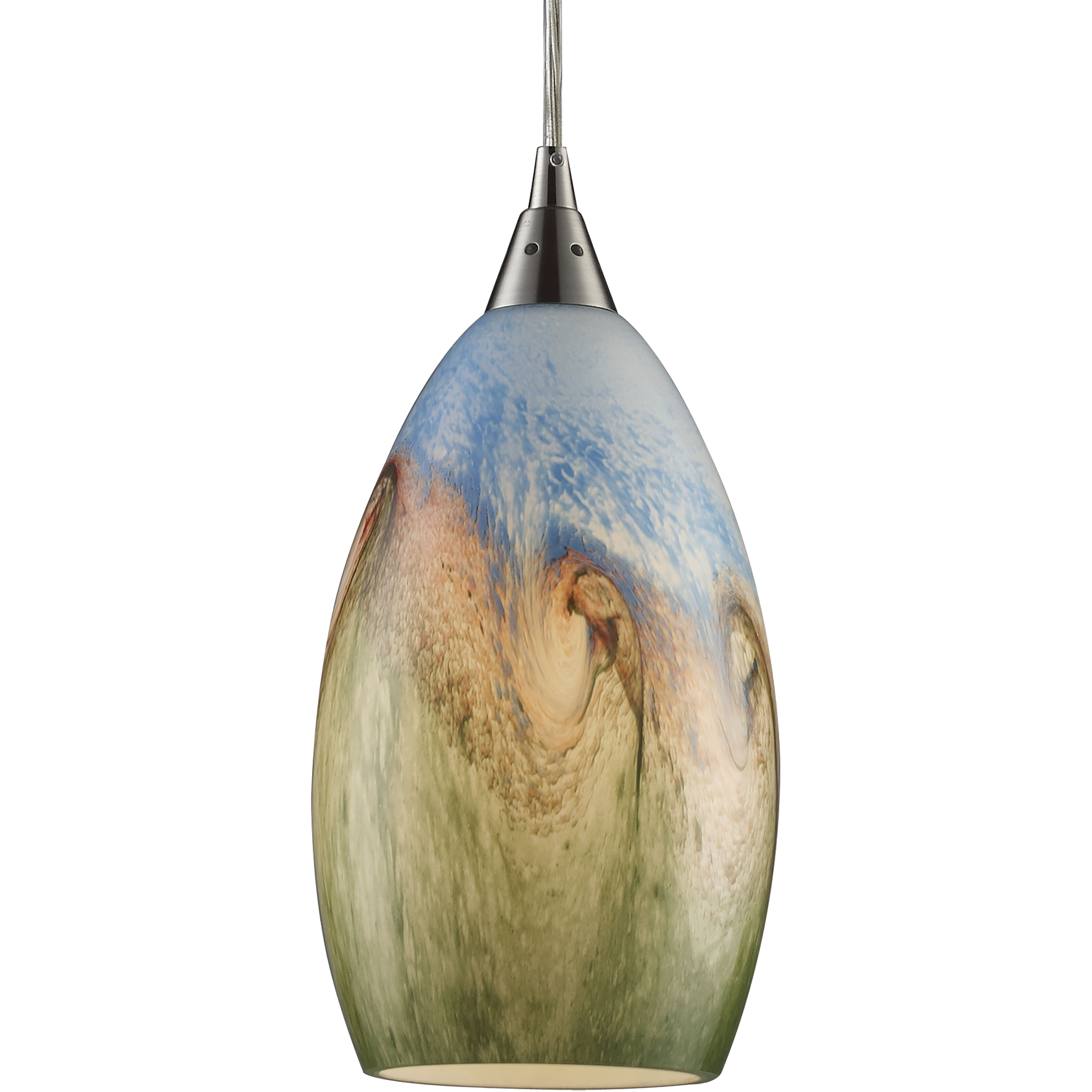 Geologic 1 Light 6 inch Satin Nickel Mini Pendant Ceiling Light