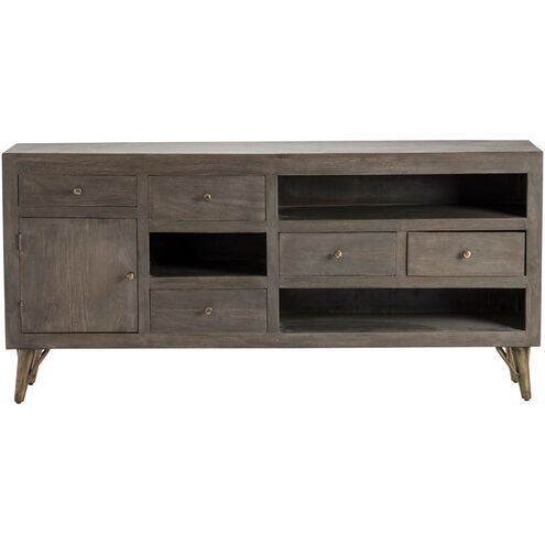 Harrison 68 X 15 inch Dark Gray and Gold Console Table