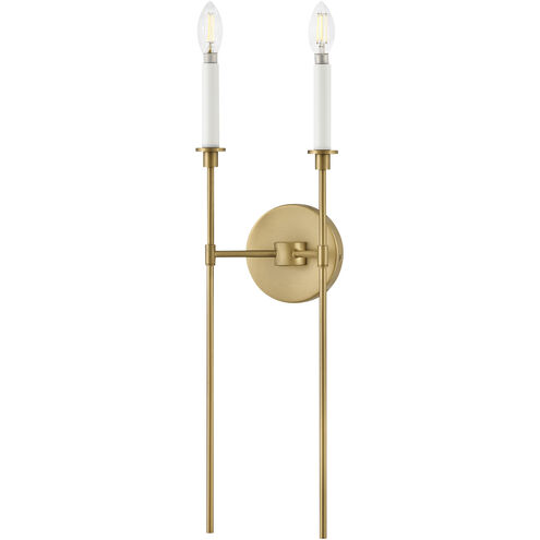 Hux 2 Light 7.5 inch Lacquered Brass with Warm White Sconce Wall Light