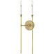 Hux 2 Light 7.5 inch Lacquered Brass with Warm White Sconce Wall Light