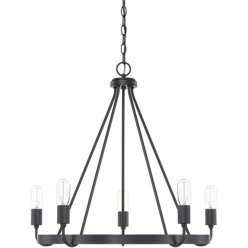 Tanner 5 Light 27 inch Matte Black Chandelier Ceiling Light