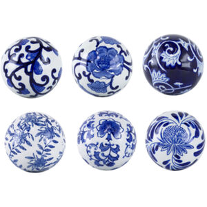 Aline Blue / White Decorative Orbs