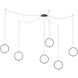 Marquee LED 16 inch Graphite Multi Pendant Canopy System Ceiling Light