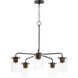 Sleek 5 Light 25 inch Antique Brass/Black Chandelier Ceiling Light