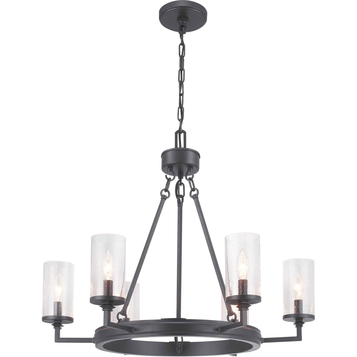 Tralee 6 Light 28 inch Graphite Chandelier Ceiling Light, Design Series