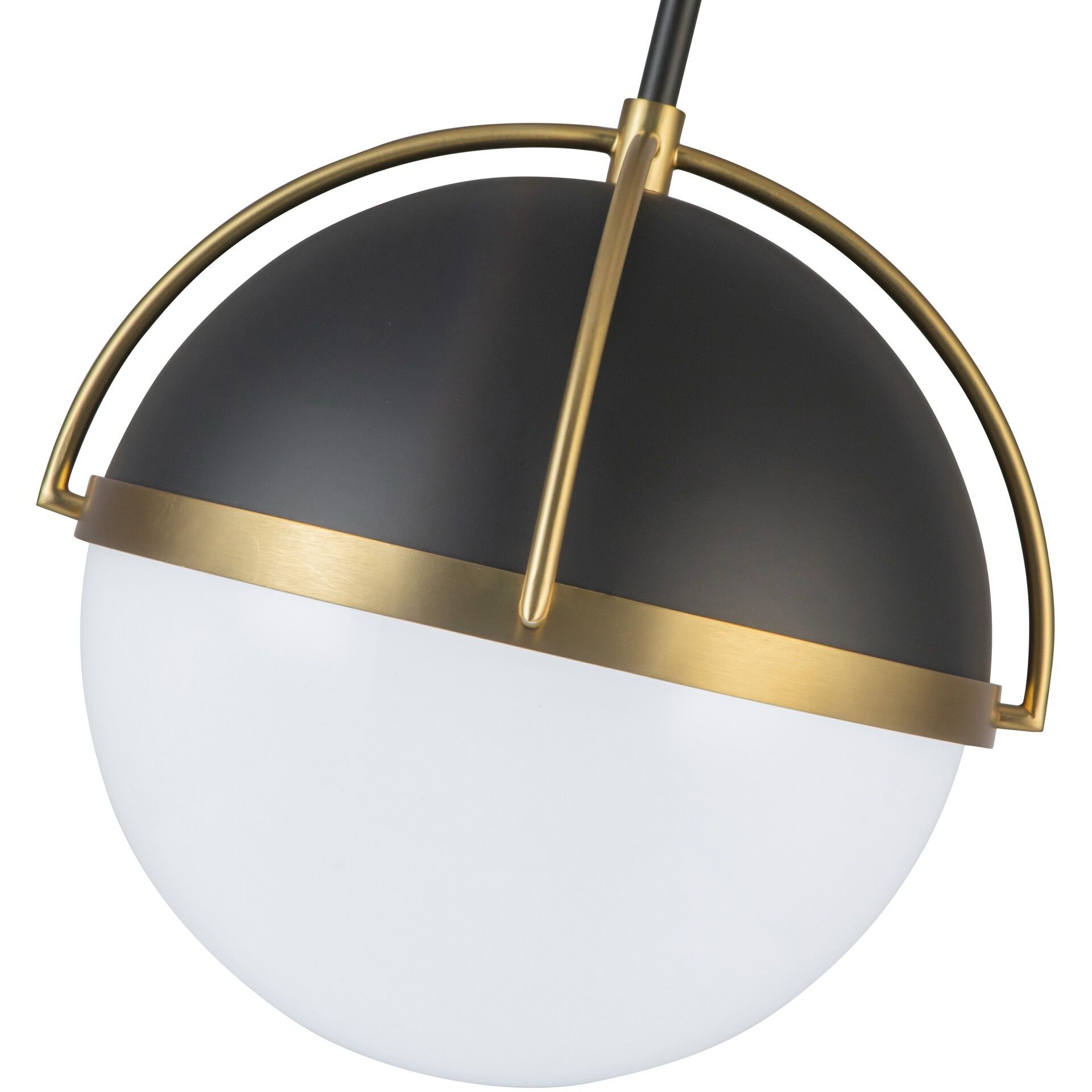 Dahlia 1 Light 15.4 inch Black and Brushed Brass Pendant Ceiling Light
