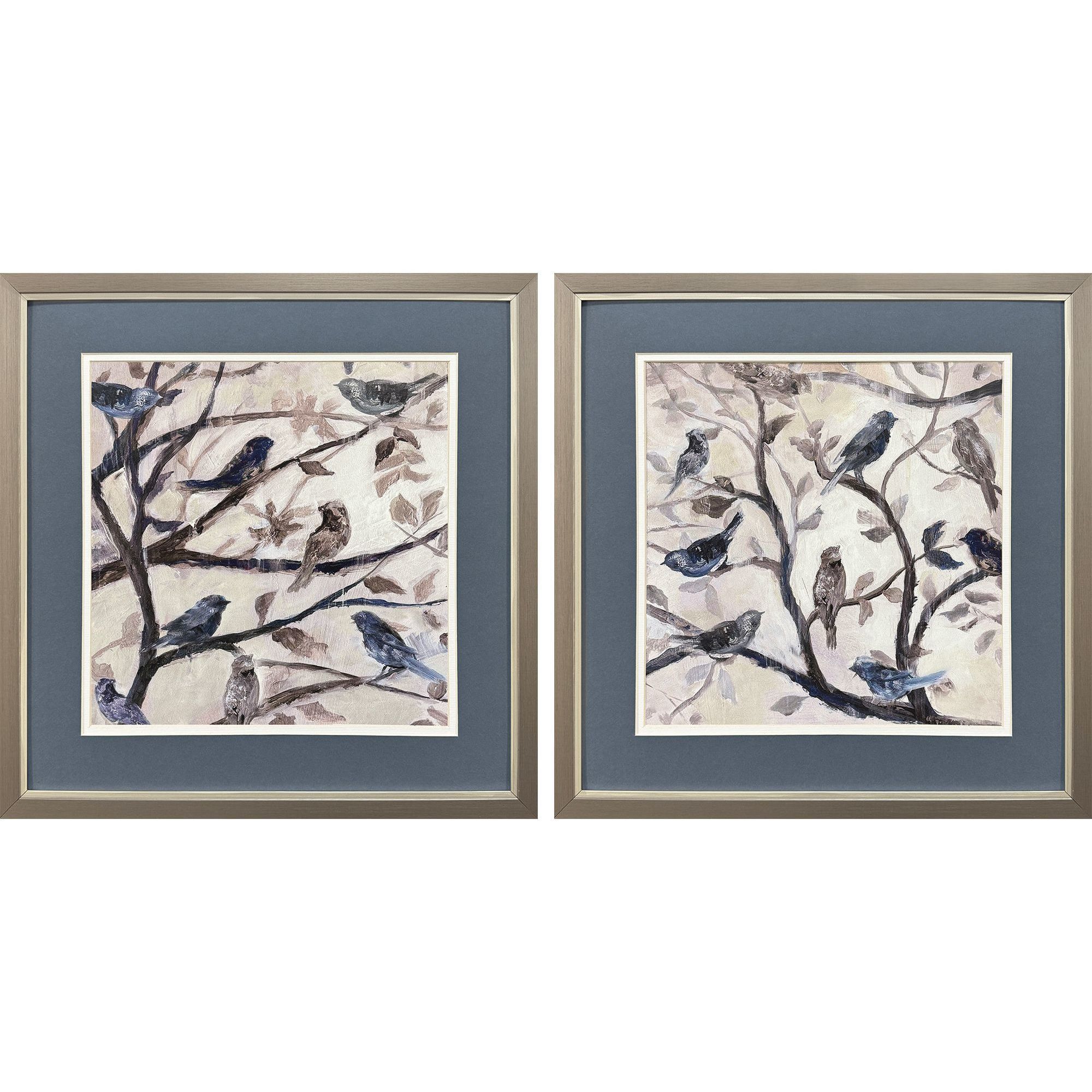 Florals Brushed Pewter Framed Art, Propac