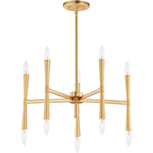 Rome 10 Light 24 inch Satin Brass Chandelier Ceiling Light