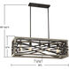 Amador 5 Light 38 inch Noblewood / Iron Linear Chandelier Ceiling Light