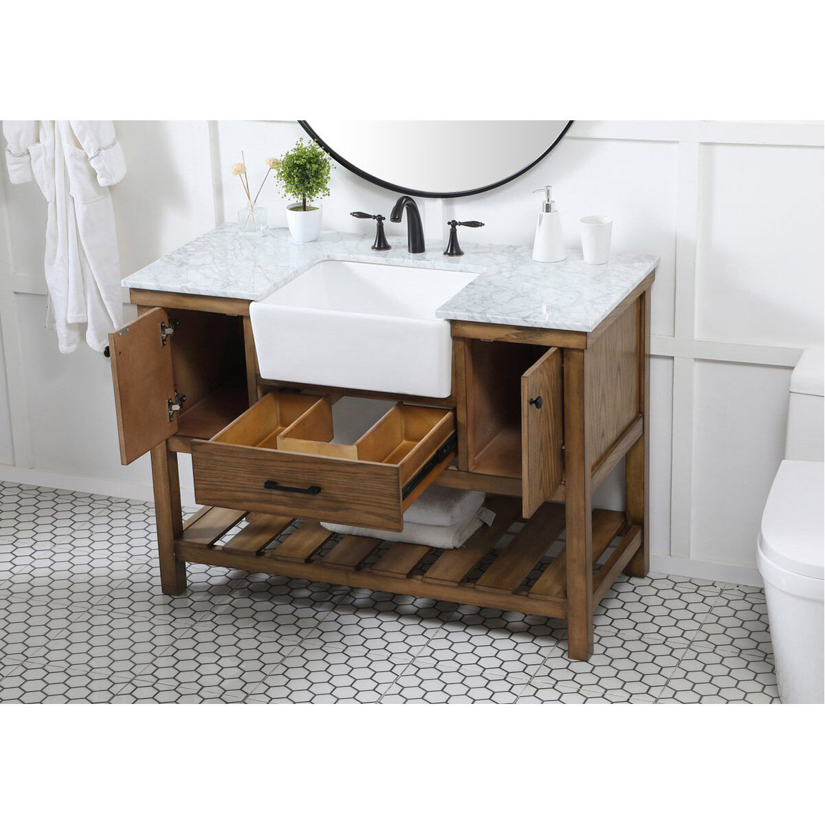 Clement 48 X 22 X 34.13 inch Driftwood Bathroom Vanity Cabinet