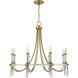Mayfair 8 Light 30 inch Warm Brass with Chrome Accents Chandelier Ceiling Light