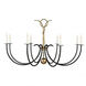 New Traditional 8 Light Matte Black and Spartina Gold Chandelier Ceiling Light