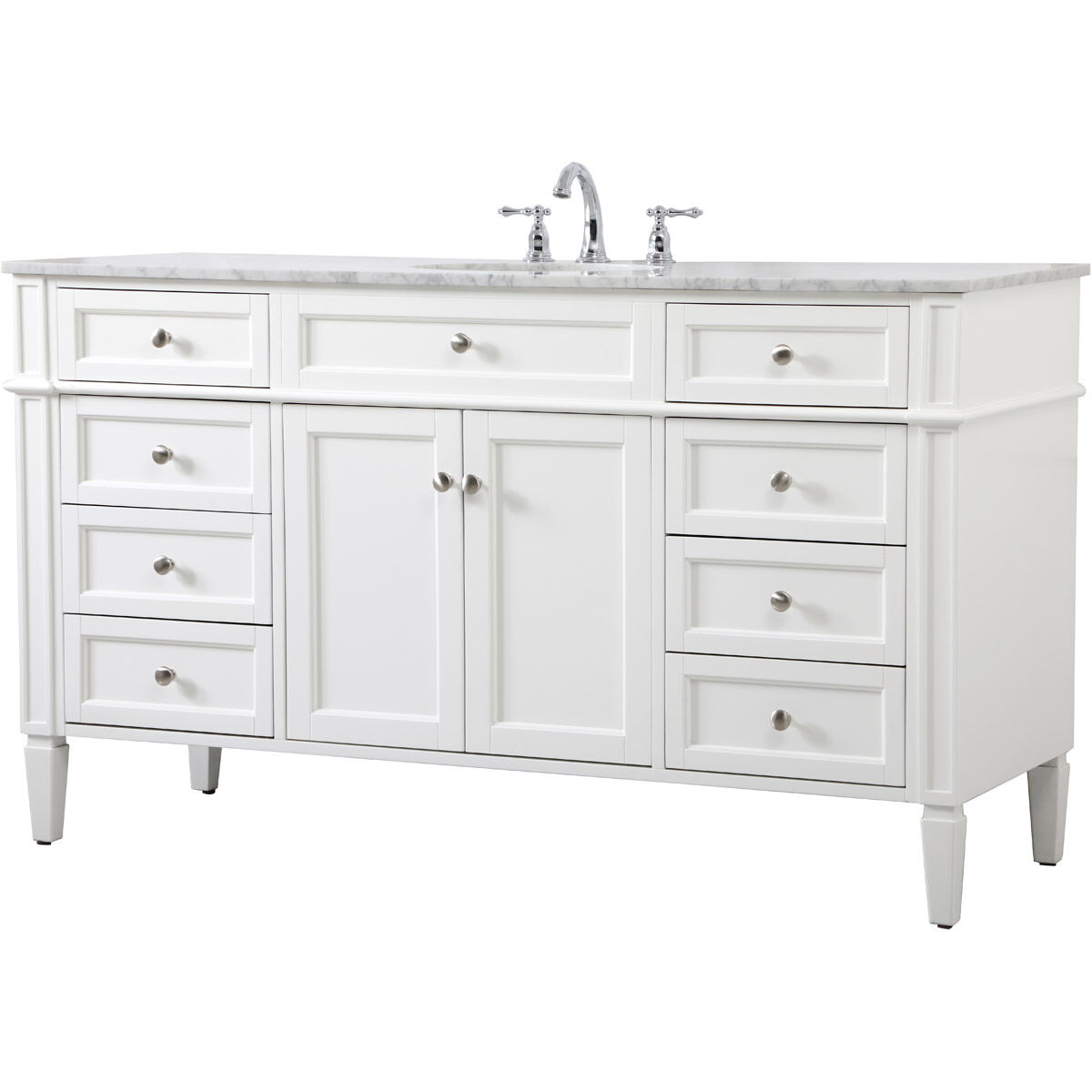 Park Avenue 60 X 22 X 35 inch White Vanity Sink Set