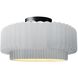 Radiance Collection - Pleated Tier LED 12 inch Gloss White Semi-Flush Ceiling Light, Form+Finish+Function