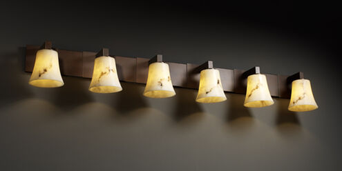 Lumenaria 6 Light 55.75 inch Dark Bronze Bath Bar Wall Light in Round Flared, Incandescent