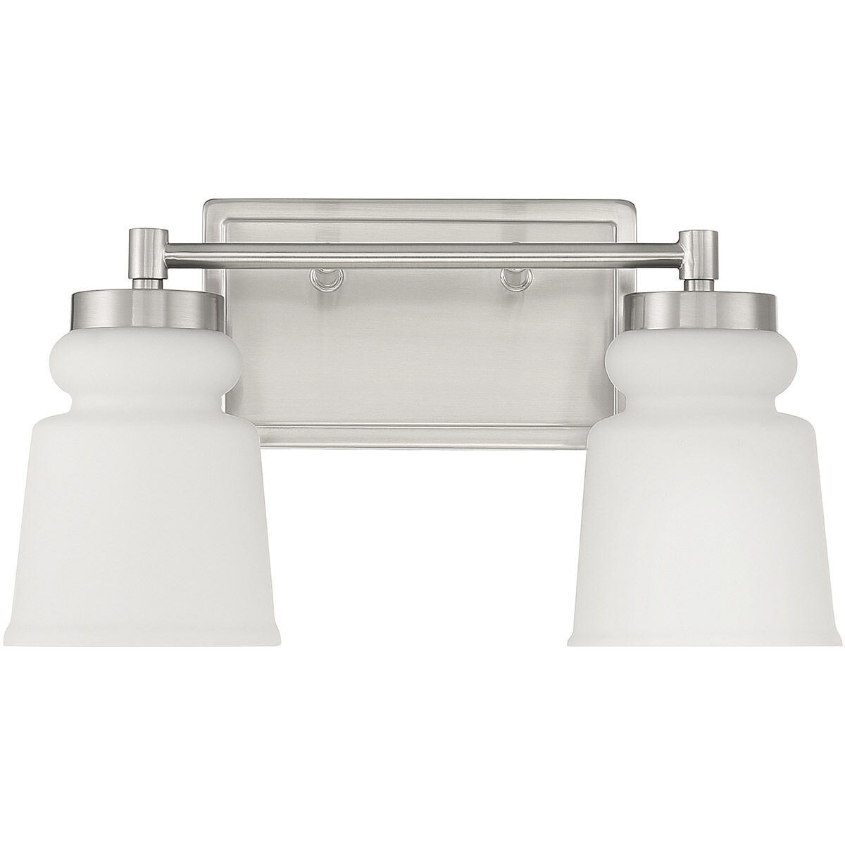 Contemporary 2 Light 14.5 inch Brushed Nickel Bathroom Vanity Light Wall Light