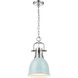 Yep Duncan 1 Light 8.88 inch Chrome Pendant Ceiling Light in Seafoam, Small