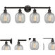 Edison Belfast 4 Light 33 inch Oil Rubbed Bronze Bath Vanity Light Wall Light in Clear Crackle Glass