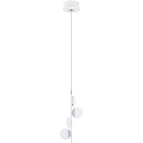 Olindra LED 6.75 inch White and Chrome Mini Pendant Ceiling Light