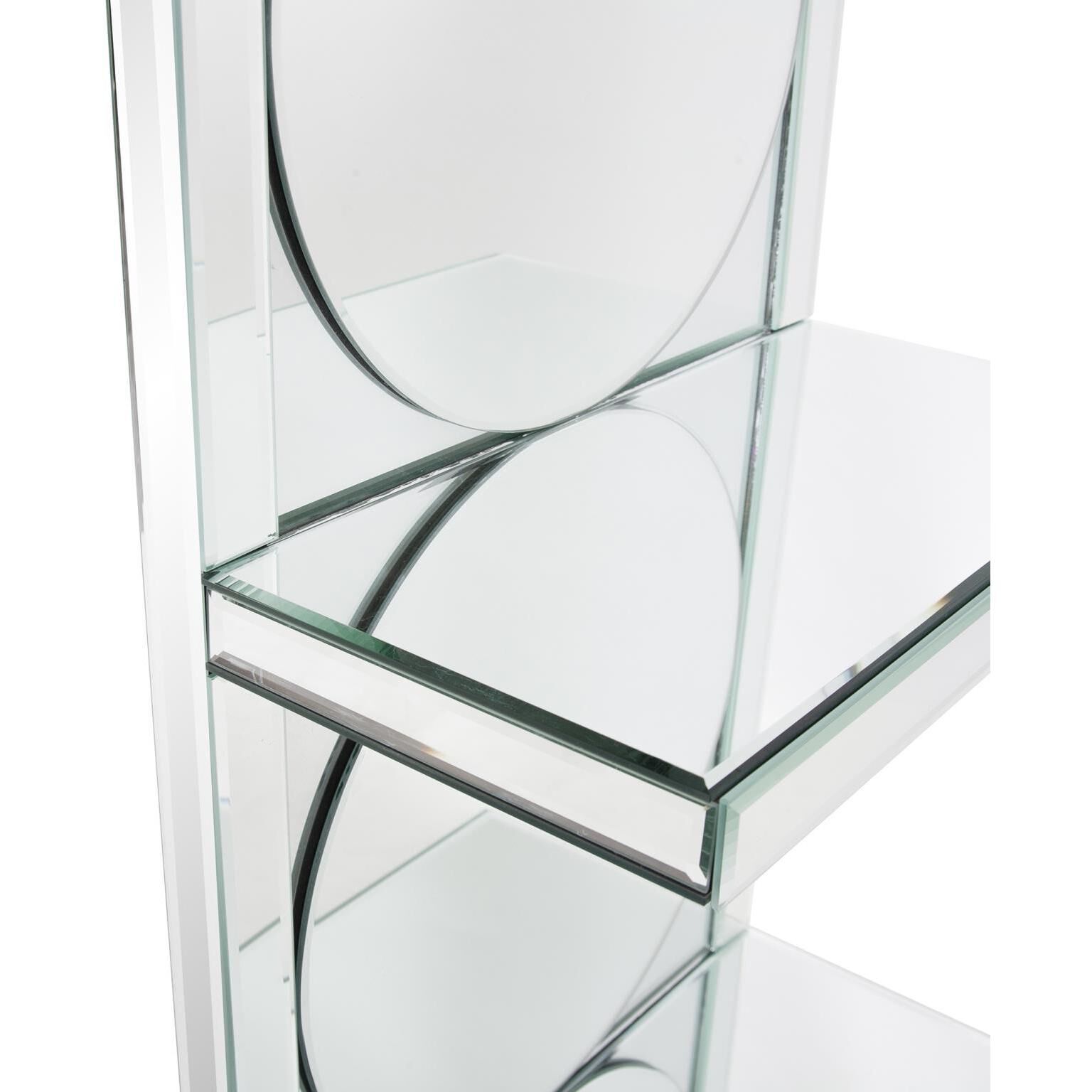 Triplex 14 inch Clear Mirrored Wall Shelf
