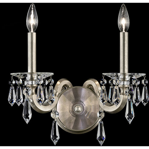 Napoli 2 Light 6 inch Antique Silver Wall Sconce Wall Light, Schonbek Signature