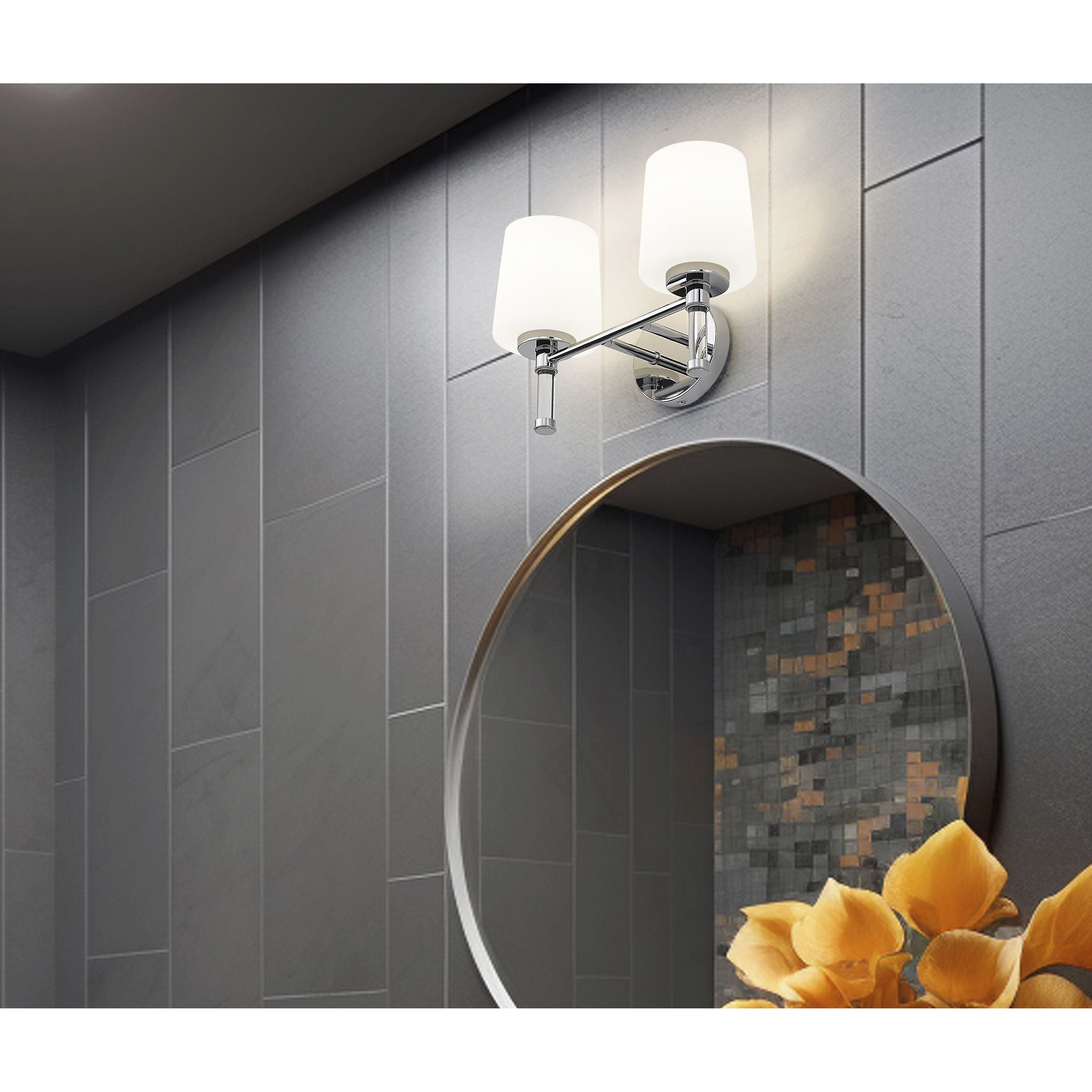 Henri Vanity Wall Light in Chrome
