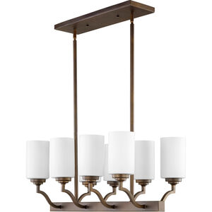 Atwood 8 Light 29 inch Oiled Bronze Island Light Ceiling Light in Satin Opal, Satin Opal
