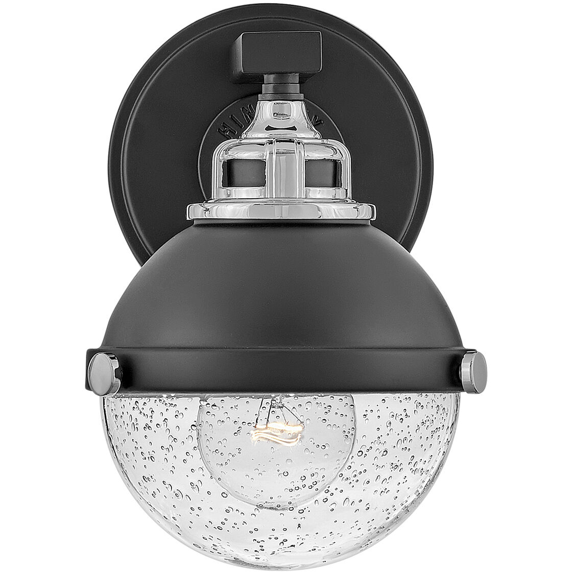 Hinkley 5170BK CM Fletcher 1 Light 7.75 inch Black with Chrome Vanity Light Wall Light in Black Chrome