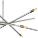 Archer 6 Light 42.5 inch Brushed Nickel with Brushed Bronze Indoor Chandelier Ceiling Light