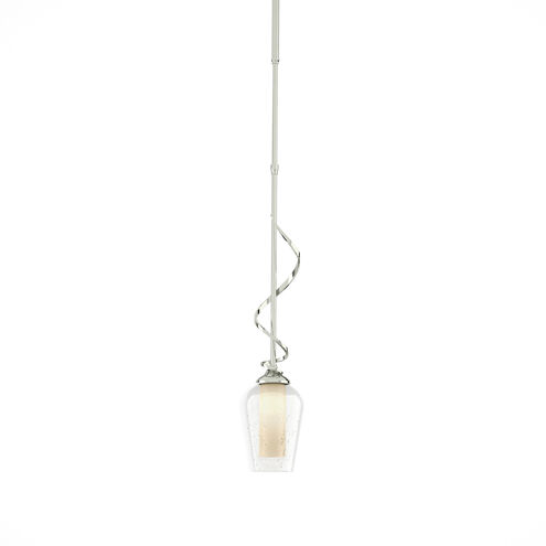 Flora 1 Light 3.9 inch Sterling Mini Pendant Ceiling Light in Seeded with Opal, Down Light