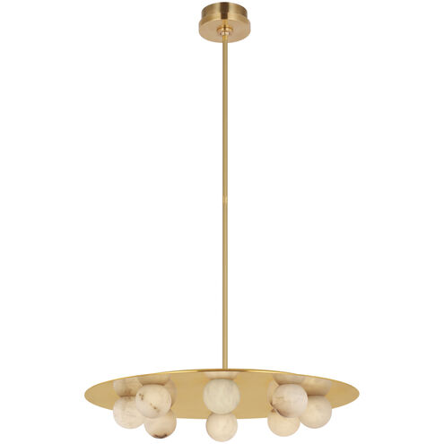 Kelly Wearstler Pertica LED 24 inch Mirrored Antique Brass Chandelier Ceiling Light