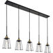 Auspice 5 Light 46 inch Brass and Black Pendant Ceiling Light