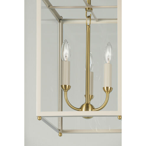 Chaselton 3 Light 10 inch Aged Brass/Off White Hanging Lantern Ceiling Light