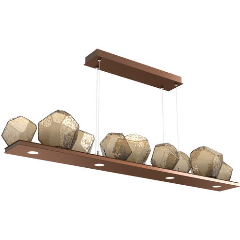Gem LED 59 inch Burnished Bronze Linear Pendant Ceiling Light in 3000K LED, Bezel