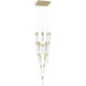 Original Glacier Avenue LED 28 inch Brushed Brass Multi Port Pendant Ceiling Light in Clear
